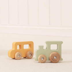 VIGA Set of Wooden Colorful Vehicles 4 pcs from the PolarB Series