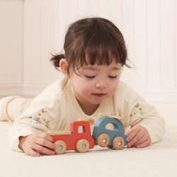 VIGA Set of Wooden Colorful Vehicles 4 pcs from the PolarB Series