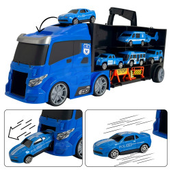 WOOPIE Truck Transporter Set 3in1 Blue Police