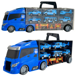 WOOPIE Truck Transporter Set 3in1 Blue Police