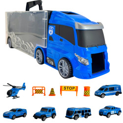 WOOPIE Truck Transporter Set 3in1 Blue Police