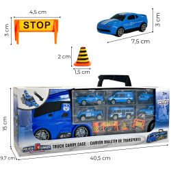 WOOPIE Truck Transporter Set 3in1 Blue Police