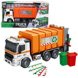 WOOPIE Interactive Garbage Truck Model 1:16 Scale with Sound and Light Effects