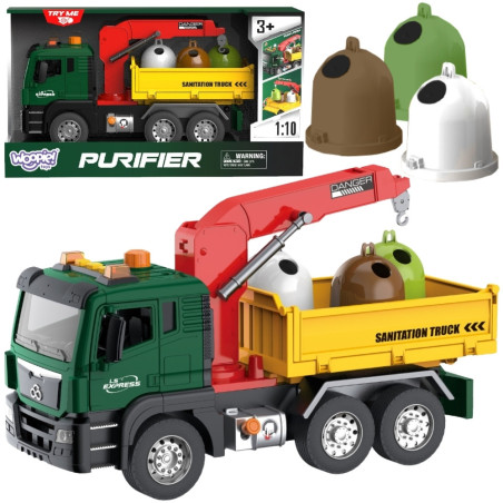 WOOPIE Garbage Truck with Crane Waste Sorting - 1:10 scale