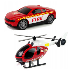 WOOPIE Vehicle Set Fire Truck Helicopter Car Sound Light