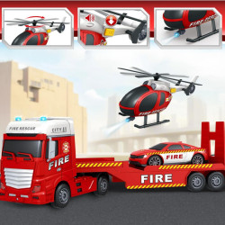 WOOPIE Vehicle Set Fire Truck Helicopter Car Sound Light
