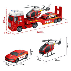 WOOPIE Vehicle Set Fire Truck Helicopter Car Sound Light