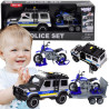 WOOPIE Police Off-Road Vehicle with Motorcycle Trailer Set