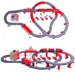 WOOPIE Electric Train Car Track Fire Helicopter Cars 92 pcs.