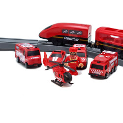 WOOPIE Electric Train Car Track Fire Helicopter Cars 92 pcs.