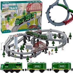 WOOPIE Modern Electric Train Track XXL Cargo Locomotive Set 128 pcs.