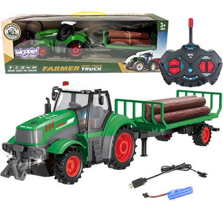 WOOPIE RC Tractor with Trailer - 1:24 Scale
