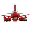 WOOPIE Foldable Plane Fire Department Transporter with 3 Fire Trucks XL Set Road Signs