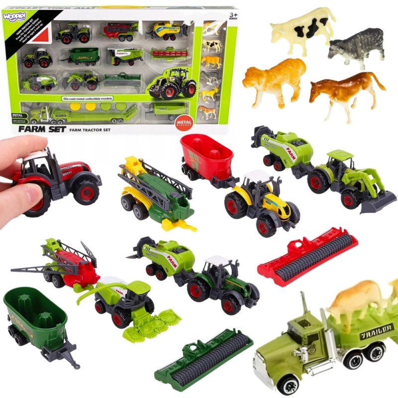 WOOPIE Set of Tractors and Agricultural Machines with Animals