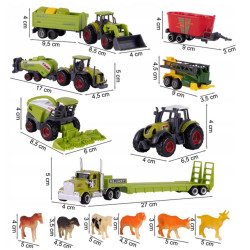 WOOPIE Set of Tractors and Agricultural Machines with Animals